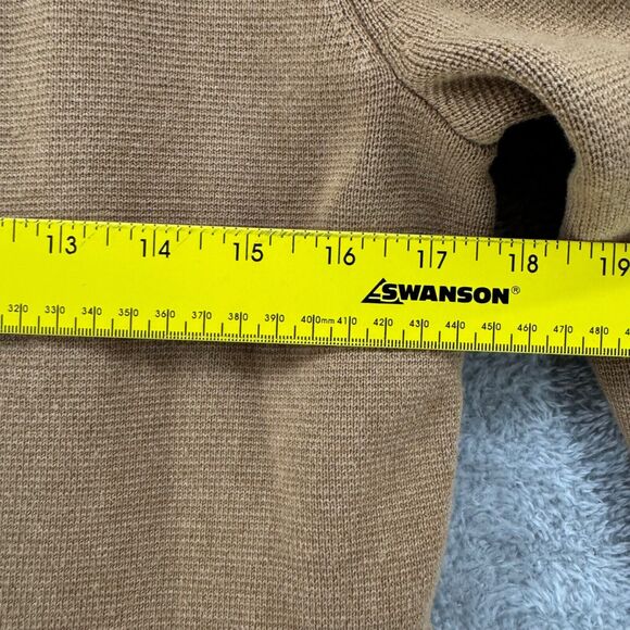Talbots Sweater Womens M Beige Jacket Button Front Patch Pocket Collared Stretch - Picture 13 of 14